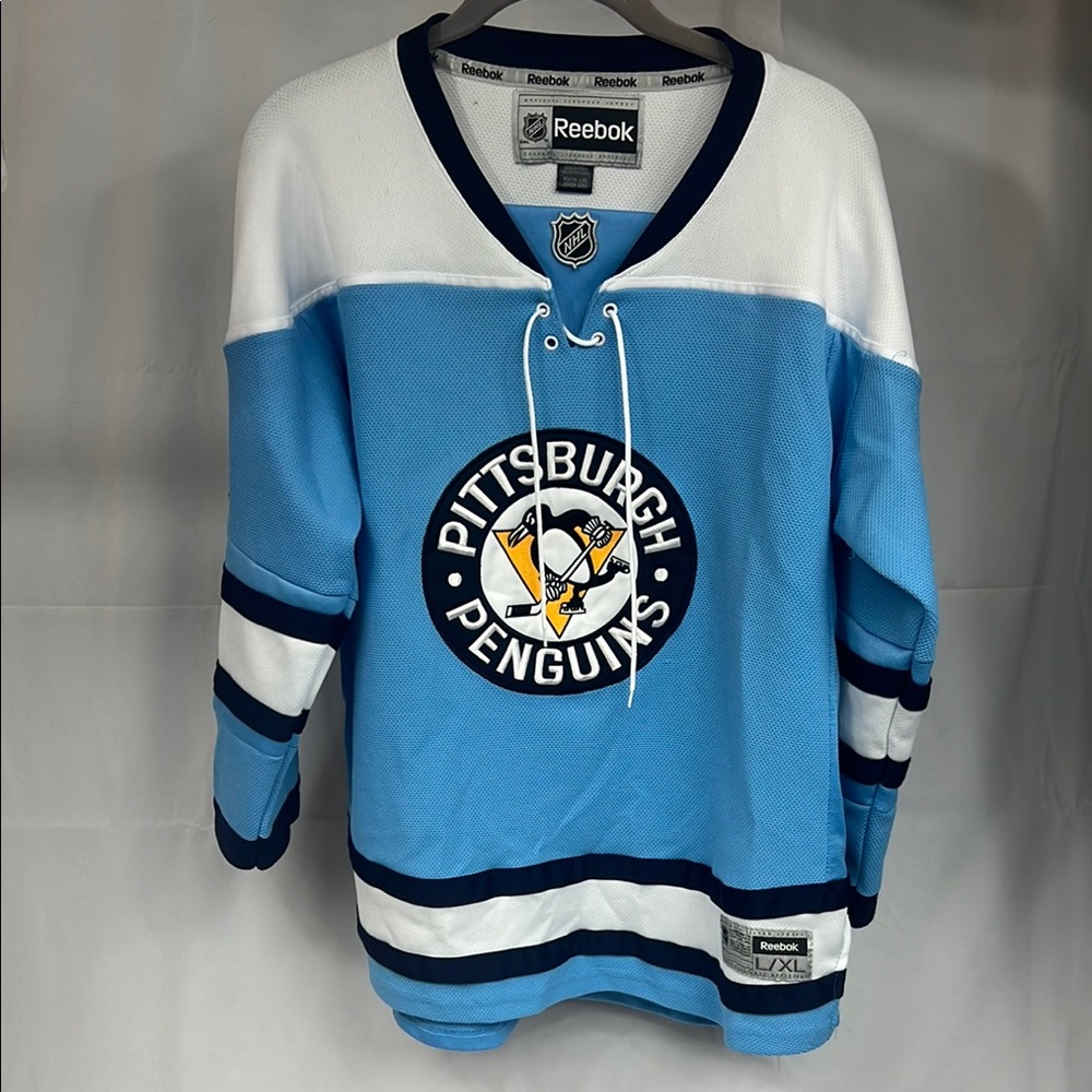 Reebok Youth's Blue and White Pittsburgh Penguins Jersey (Malkin 71)